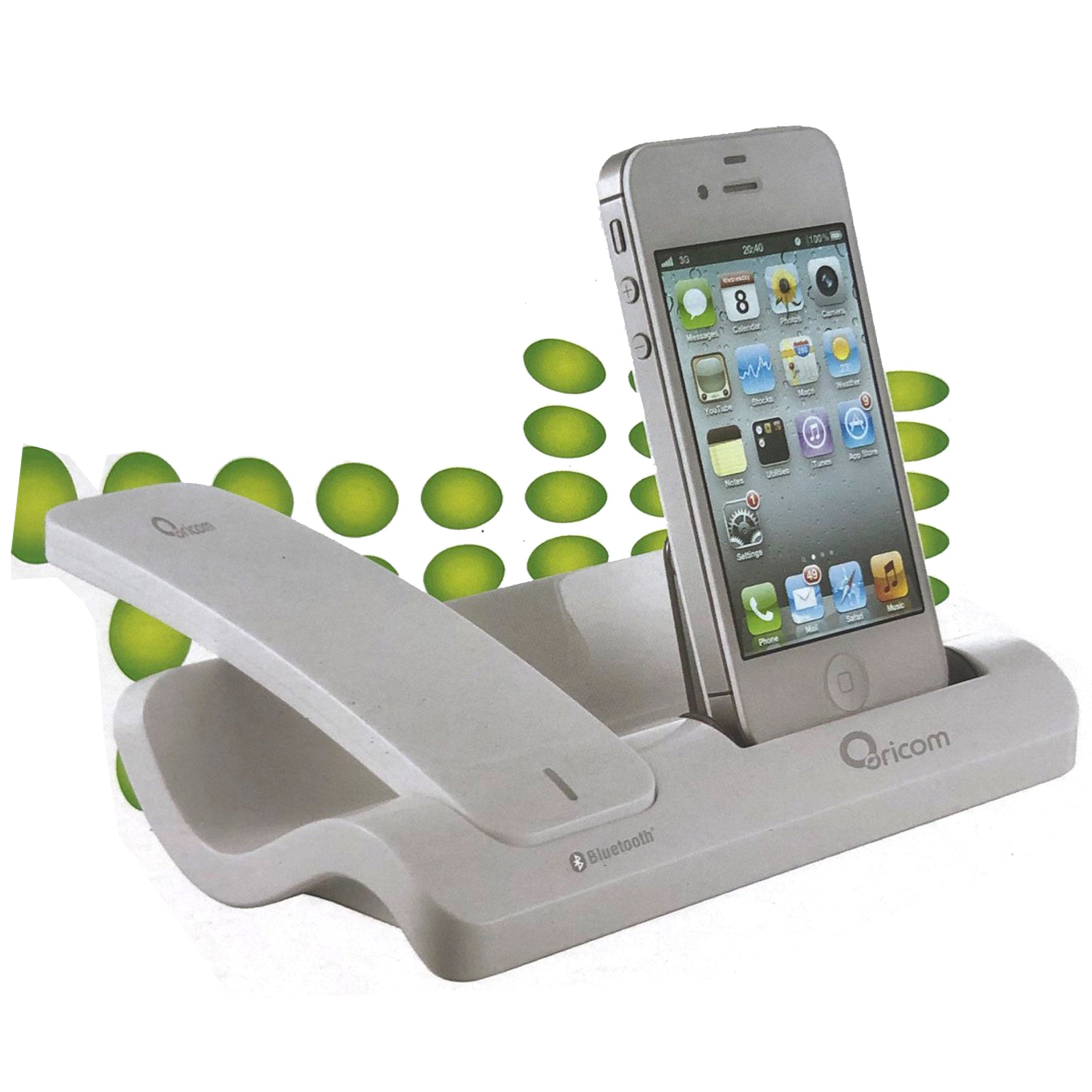 Oricom 30 Pin iPhone 4 4s iPod Charger & Cordless Bluetooth Handset white