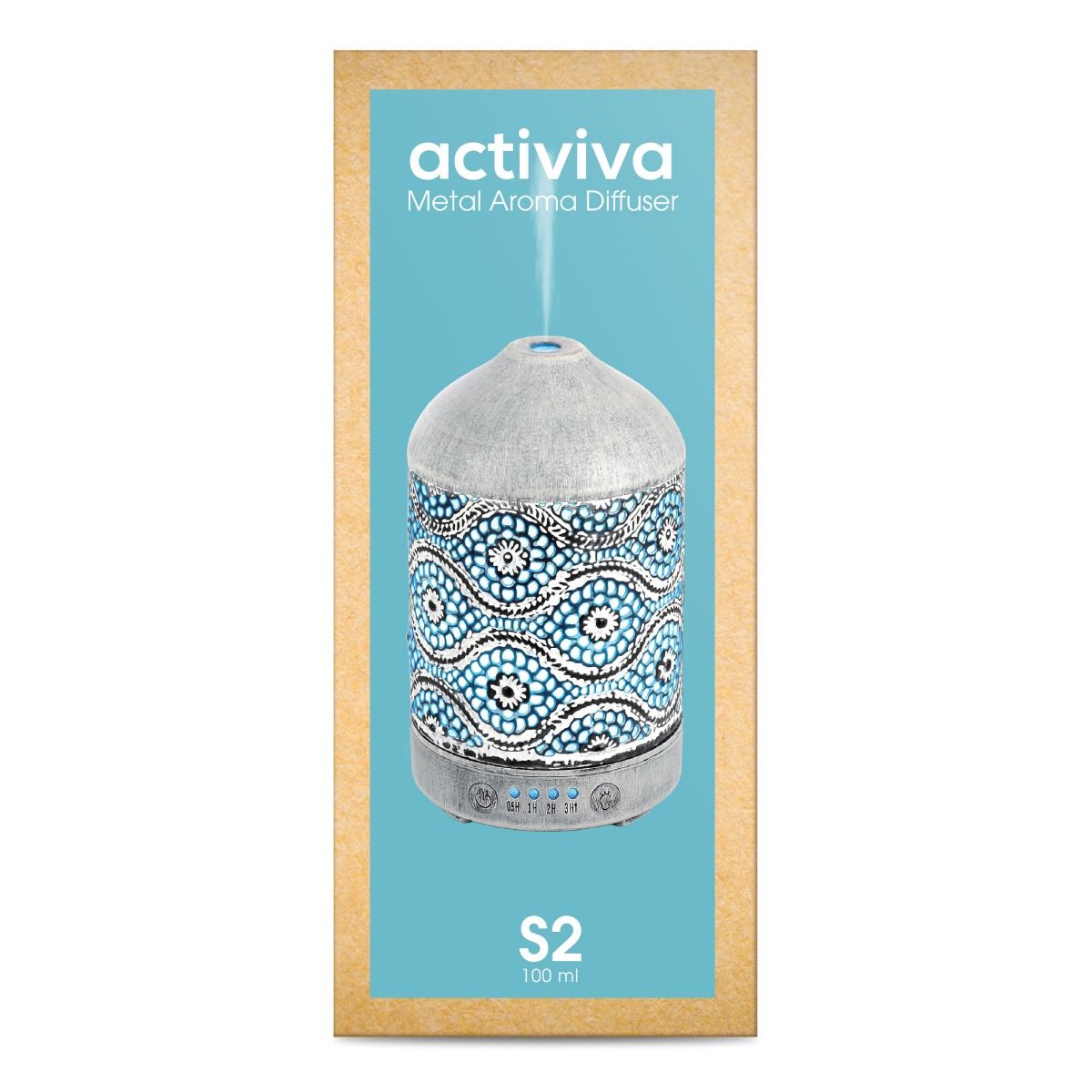 activiva 100ml Metal Essential Oil and Aroma Diffuser-Vintage White