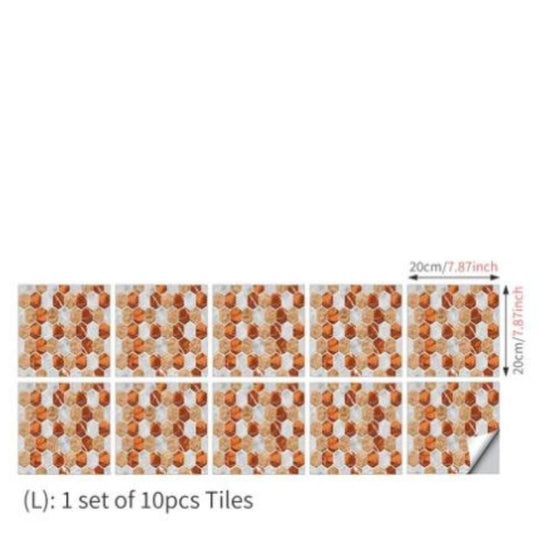 Imitation 3D Epoxy Tile Tic Tac Stickers Orange