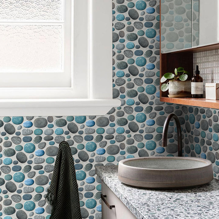 Waterproof Tiles Stone Wallpaper Stickers Bathroom Kitchen Stormy Stone