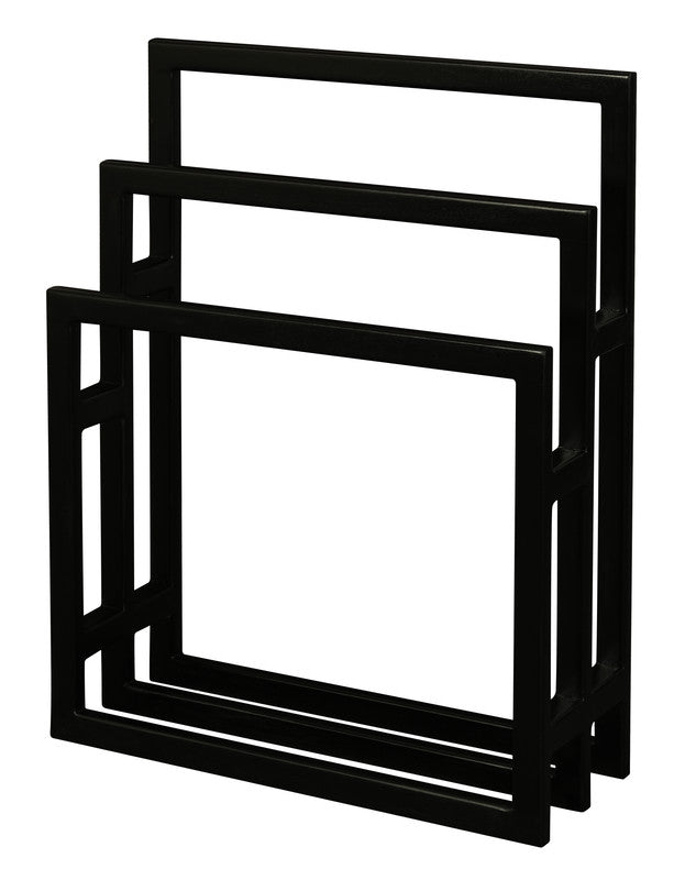 Nobu Solid White Cedar Wood Towel Stand (Black)