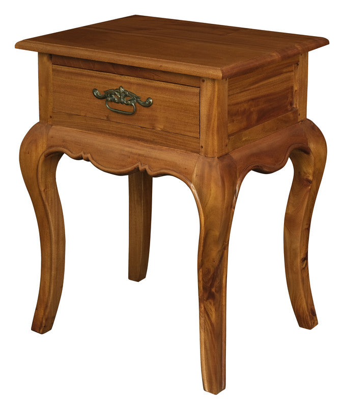 French Provincial 1 Drawer Lamp Table (Light Pecan)