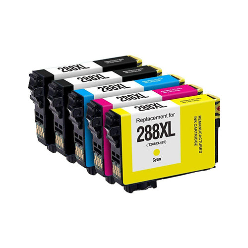 Compatible Premium 288XL High Yield Inkjet Cartridge Set of 5 - 2BK,1C,1M,1Y (C13T306192 - C13T306492) - for use in Epson Printers