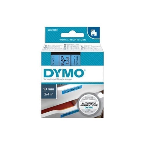 Dymo Blk on Blue 19mmx7m Tape - for use in Dymo Printer