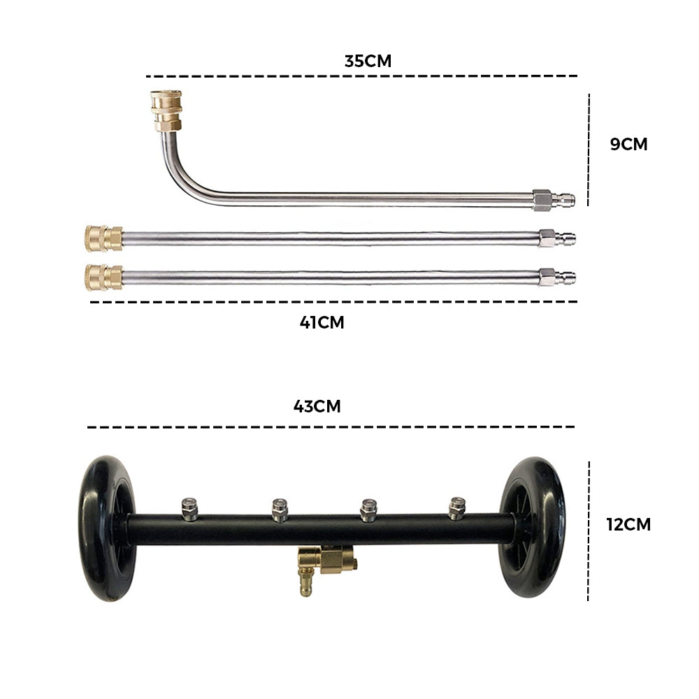 High Pressure Water Spray Broom Car Chassis Undercarriage Cleaner Washer 4000PSI