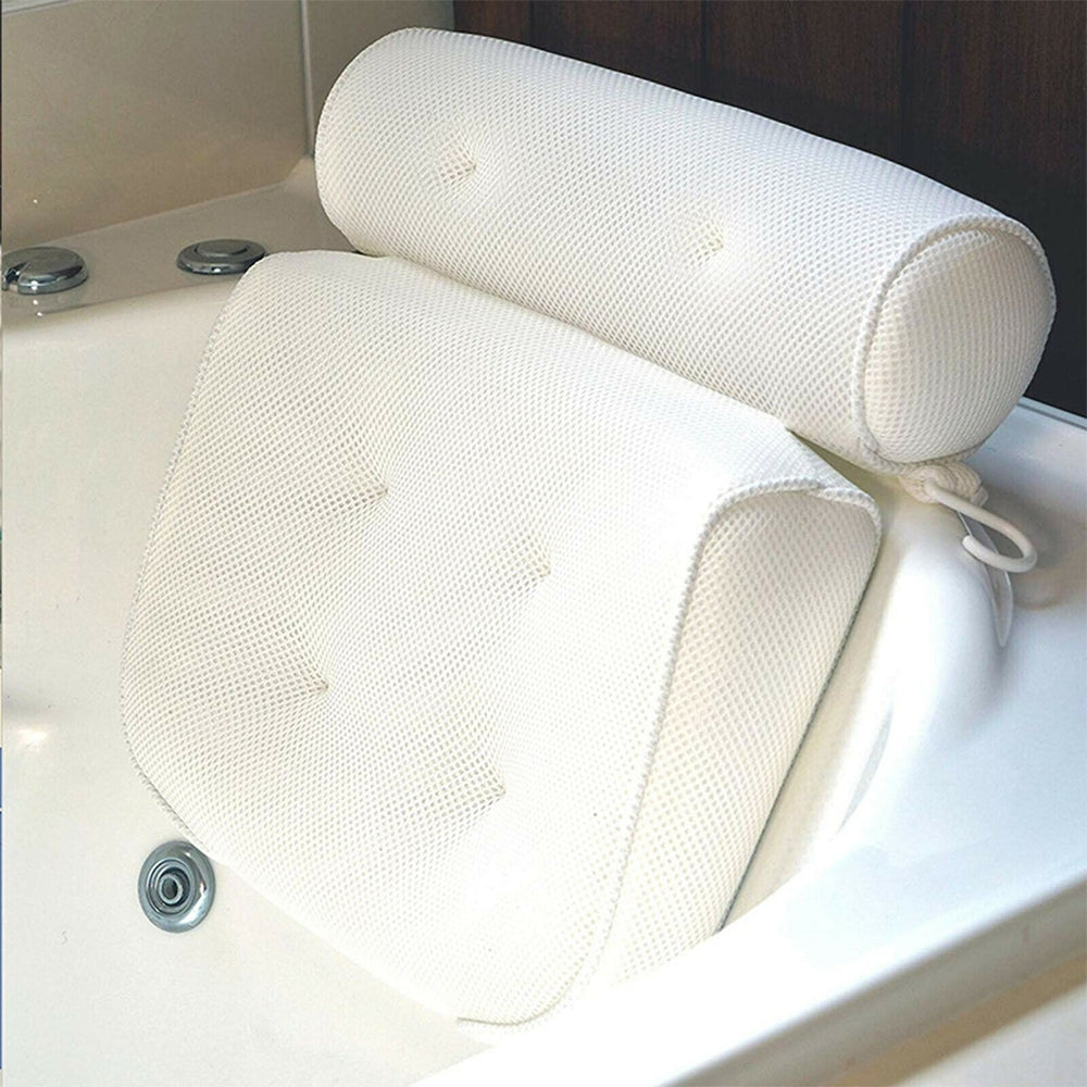 3D Spa Mesh Bath Pillow Neck Back Support Bathtub Tub Cushions