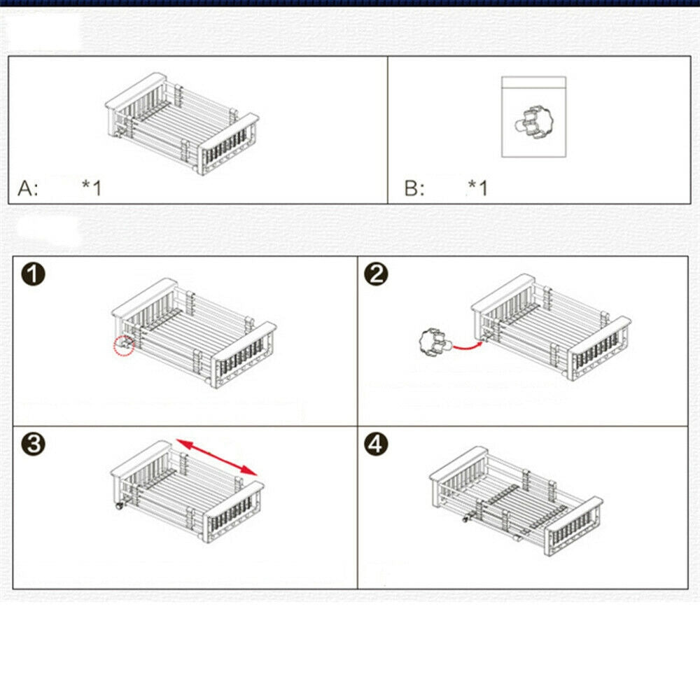 Adjustable Sink Drain Basket Dish Drying Rack Stainless Steel Kitchen Organizer