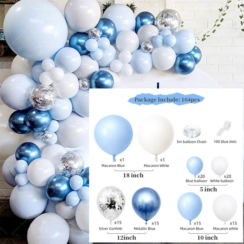 104PCS Blue Balloon Arch Kit Set Garland Birthday Wedding Baby Shower Party Decor
