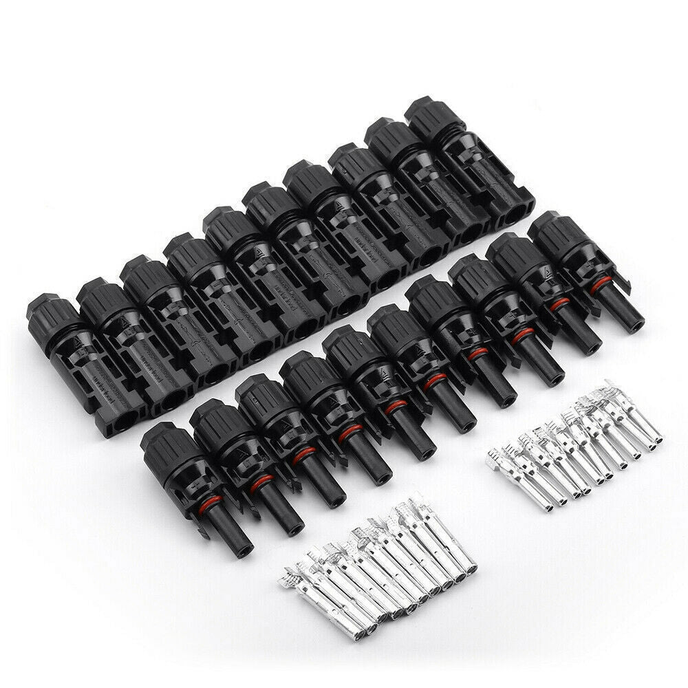 10 Pairs Solar Panel Connectors 30A Line Plug Socket Male & Female IP67 PV Cable