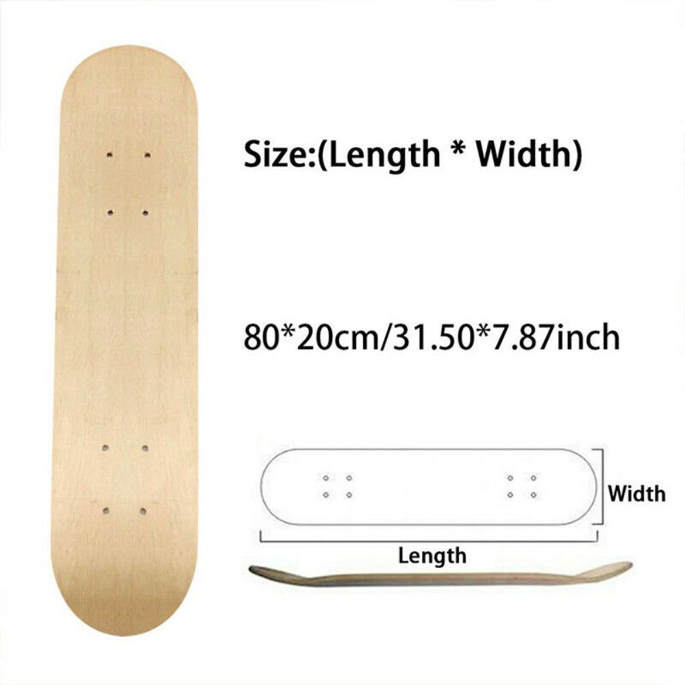 7 Layers Skateboard Deck Wood Maple Double Concave Blank Skate Board DIY