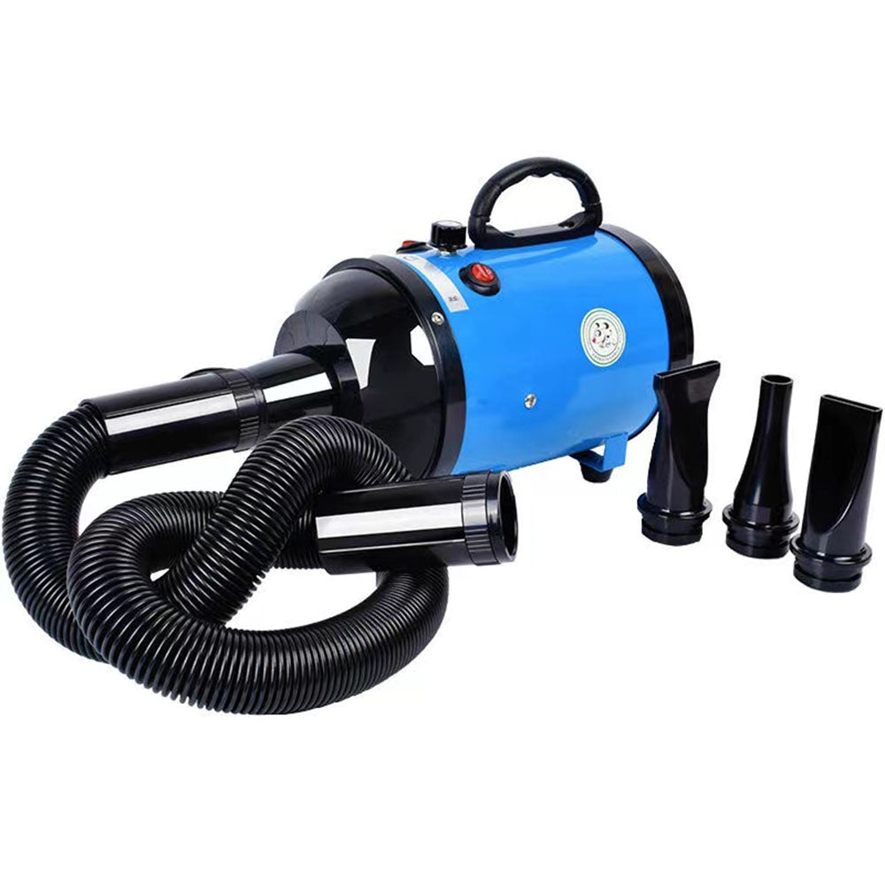 2800W Dog Dryer High Velocity Pet Dog Pet Blow Dryer Adjustable Speed 4 Nozzles Black