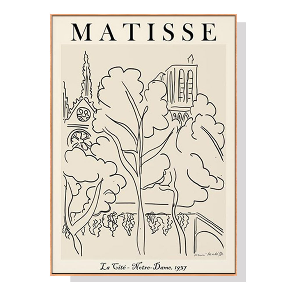 Wall Art 70cmx100cm Line Art By Henri Matisse Wood Frame Canvas