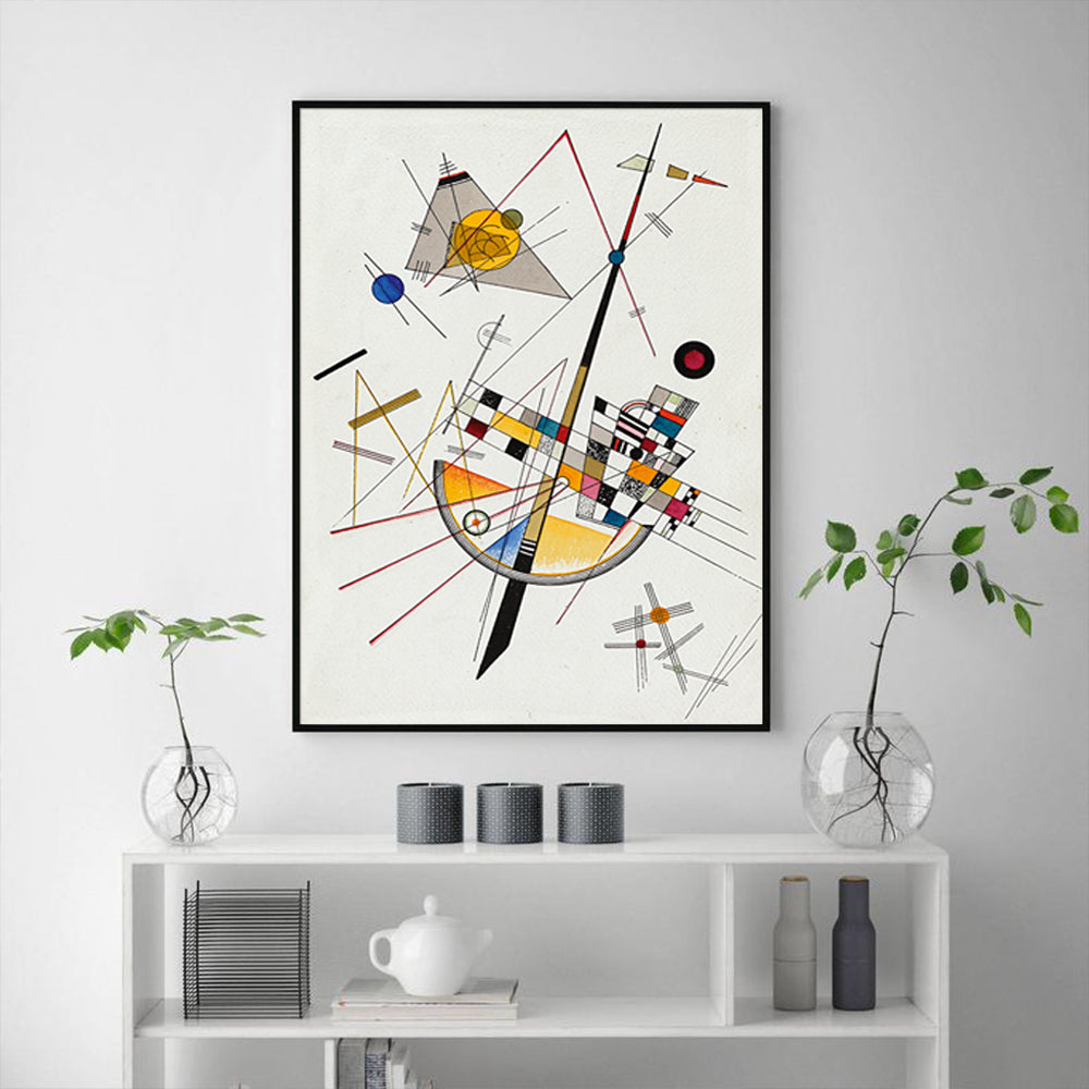 Wall Art 50cmx70cm Delicate Tension By Wassily Kandinsky Black Frame Canvas