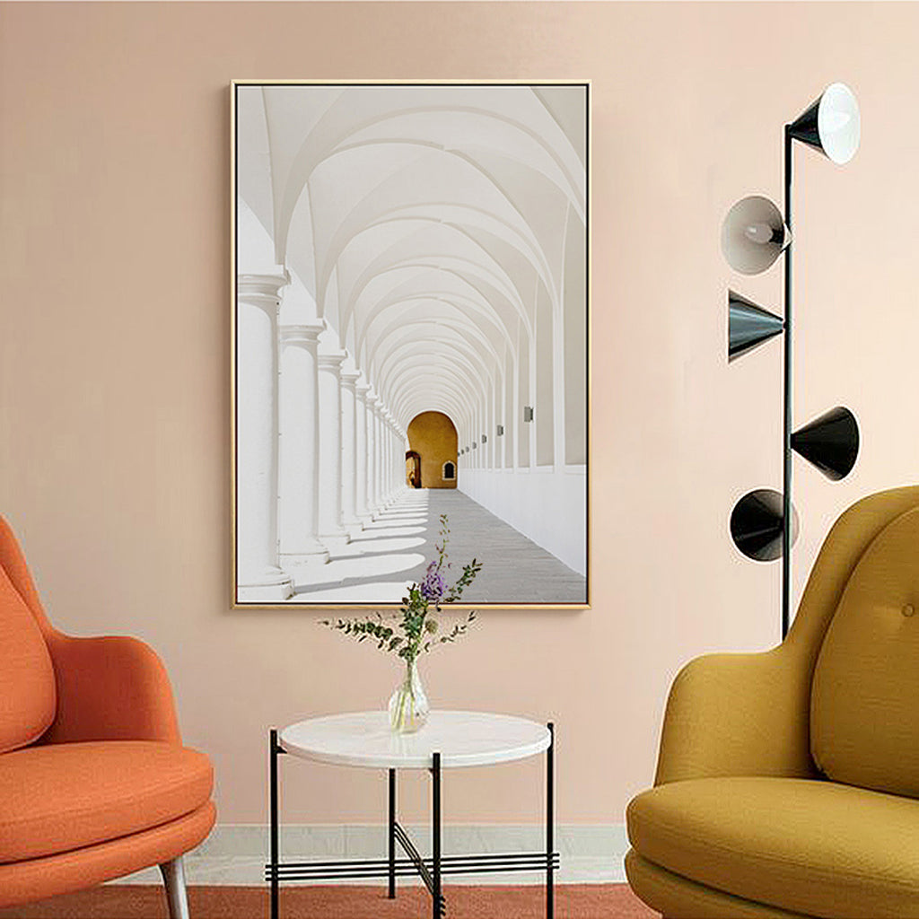 Wall Art 70cmx100cm Long Corridor Style A Gold Frame Canvas