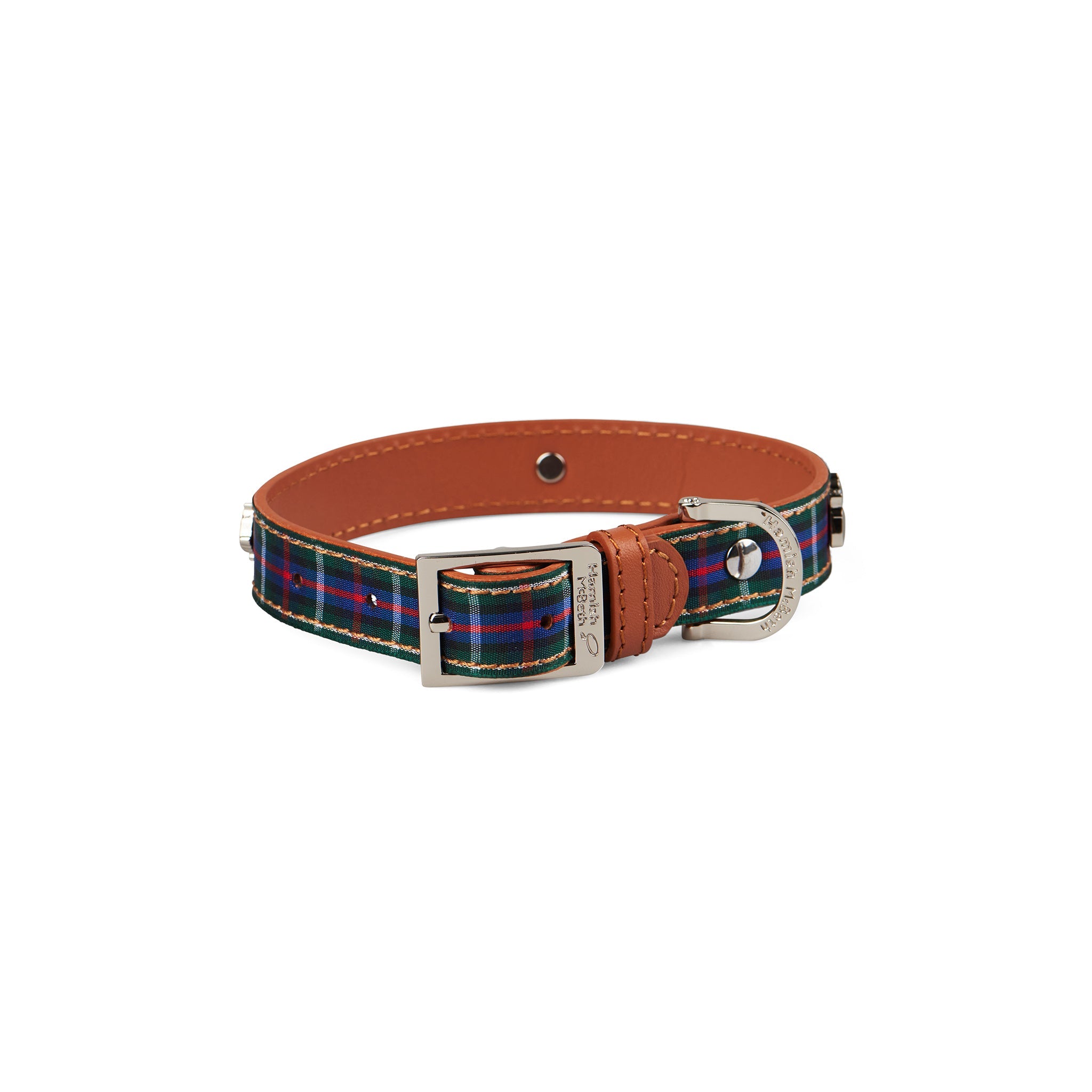 Highland Blue Tartan Dog Collar Medium