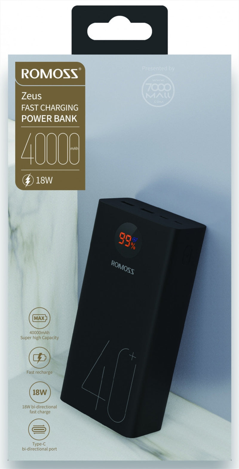 Romoss Power Bank Zeus PEA40 40,000 mAh Fast Charging