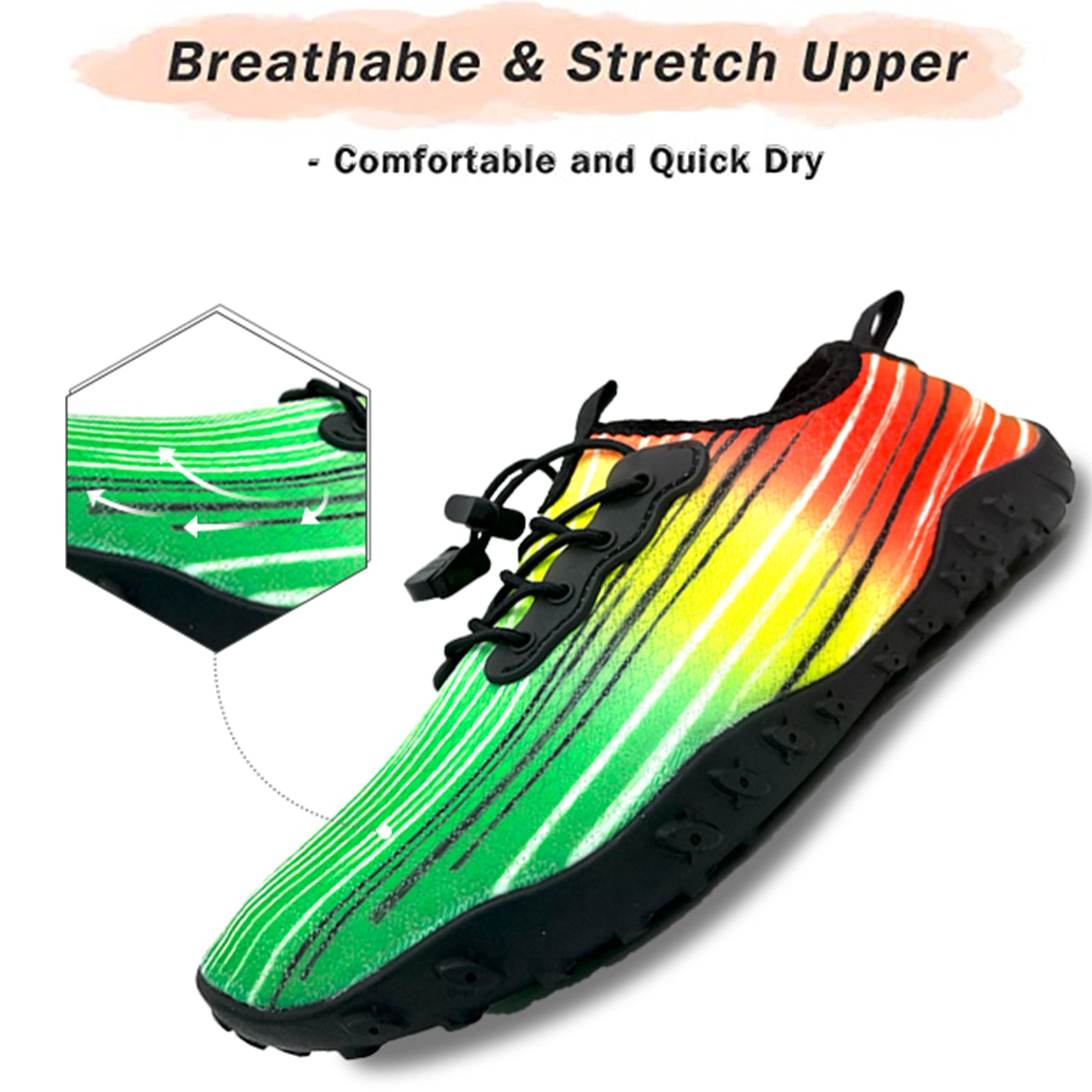 Water Shoes for Men and Women Soft Breathable Slip-on Aqua Shoes Aqua Socks for Swim Beach Pool Surf Yoga (Green Size US 10.5)