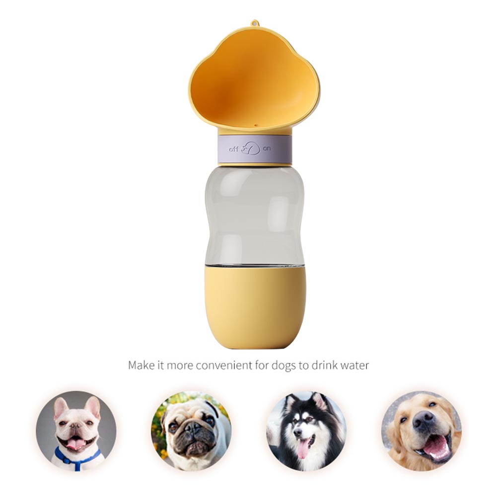 Portable Dog Water Bottle with Food Container Leak Proof Dog Water Dispenser(Yellow)