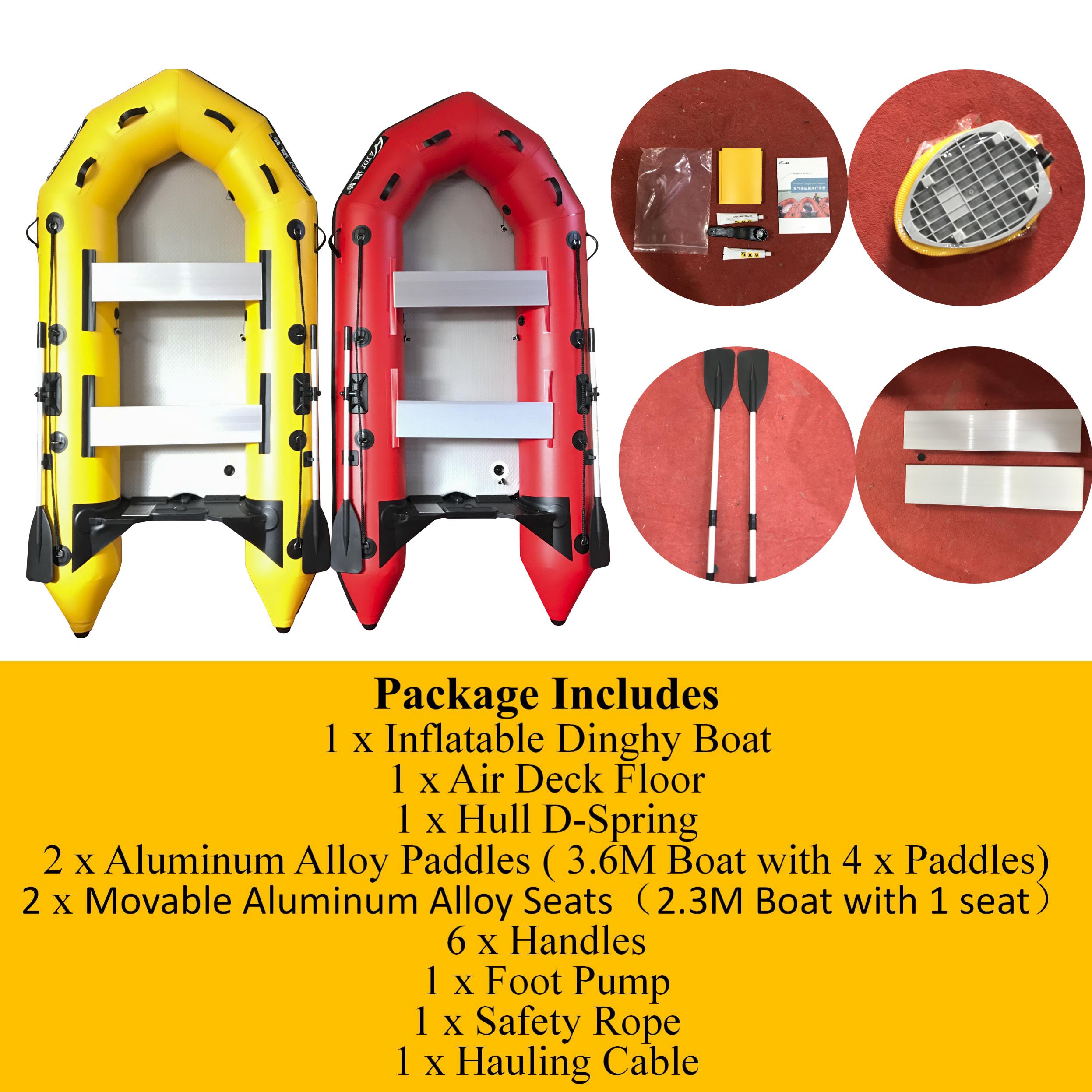 3m Inflatable Dinghy Boat Tender Pontoon Rescue- Yellow