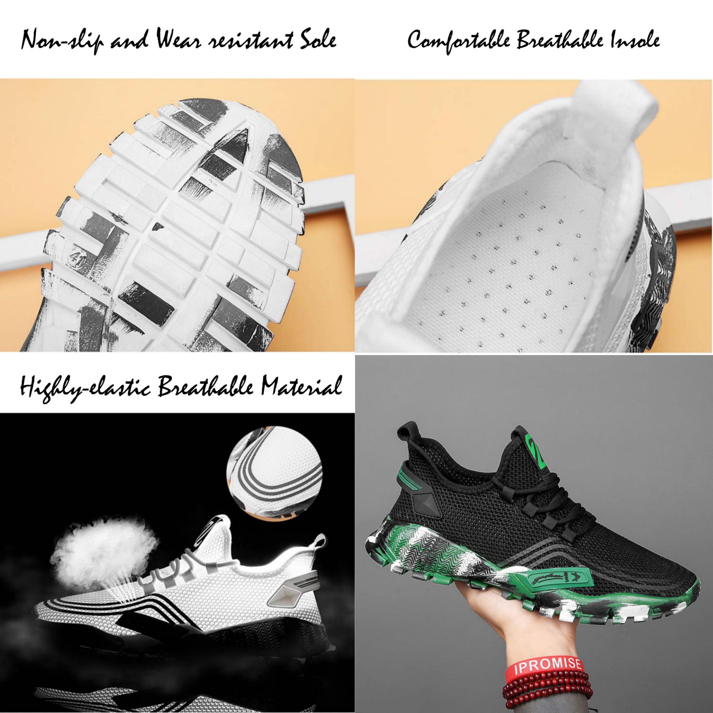 Men's Athletic Running Tennis Shoes Outdoor Sports Jogging Sneakers Walking Gym (Green US 8=EU 41)