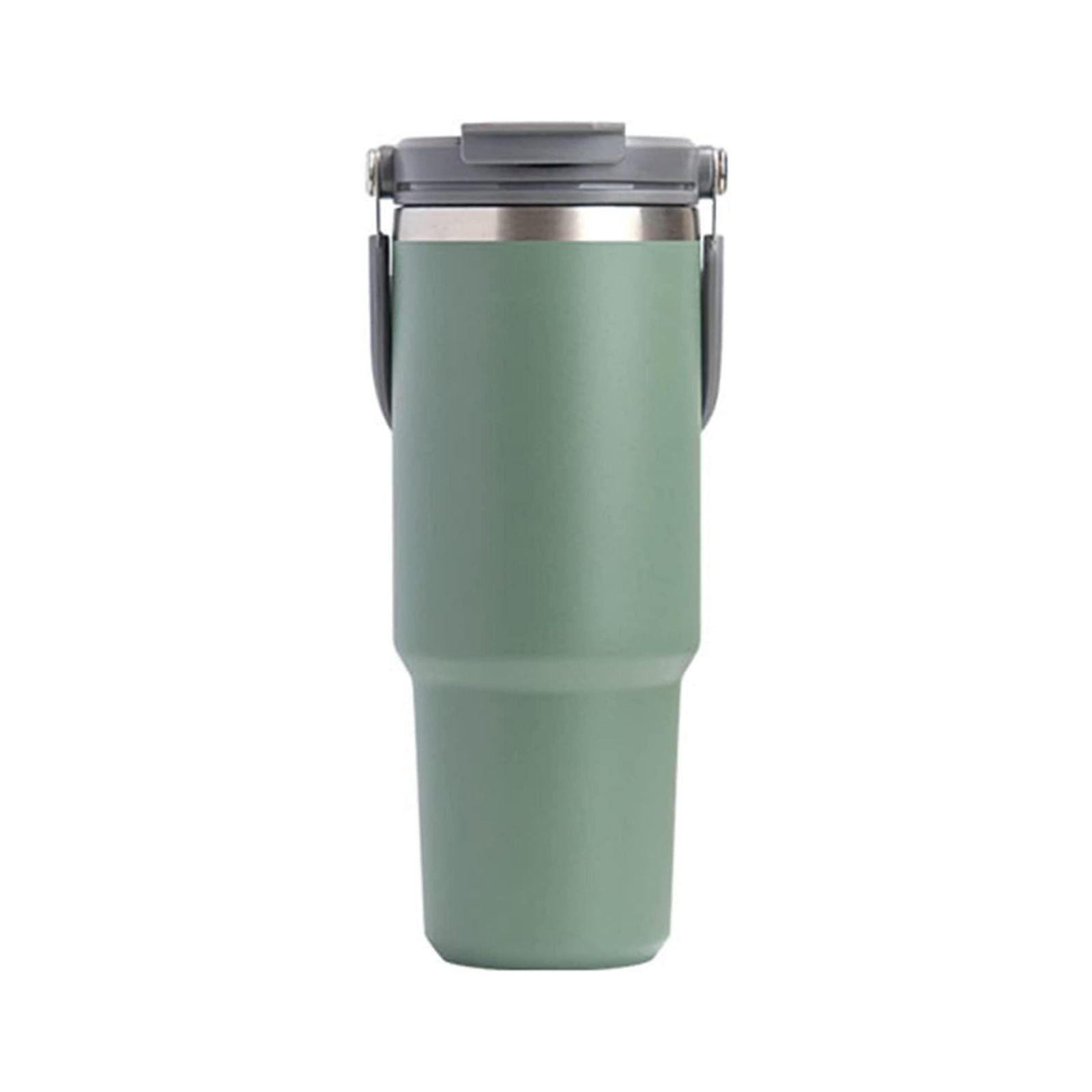 600ML Green Stainless Steel Travel Mug with Leak-proof 2-in-1 Straw and Sip Lid, Vacuum Insulated Coffee Mug for Car, Office, Perfect Gifts, Keeps Liquids Hot or Cold