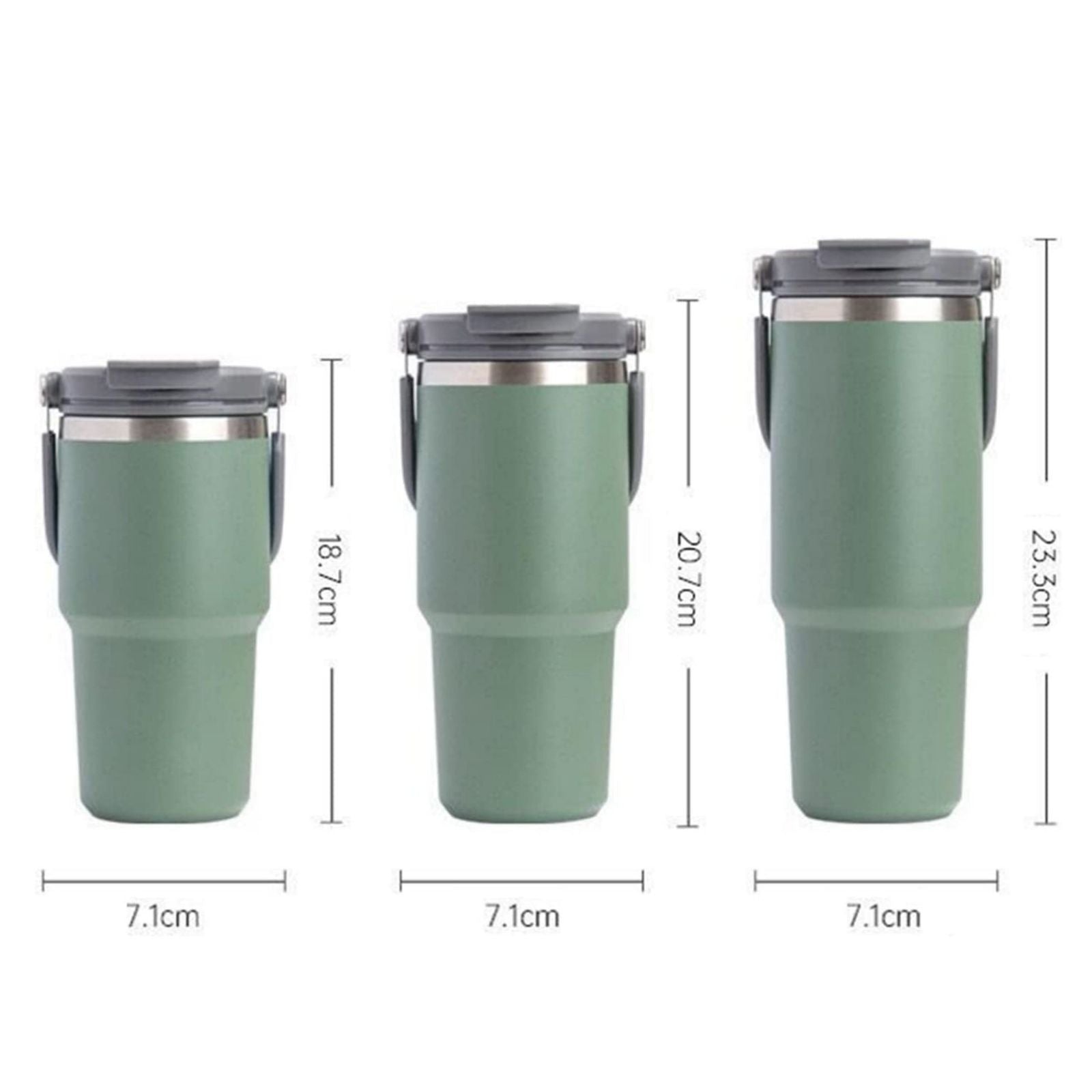 600ML Green Stainless Steel Travel Mug with Leak-proof 2-in-1 Straw and Sip Lid, Vacuum Insulated Coffee Mug for Car, Office, Perfect Gifts, Keeps Liquids Hot or Cold