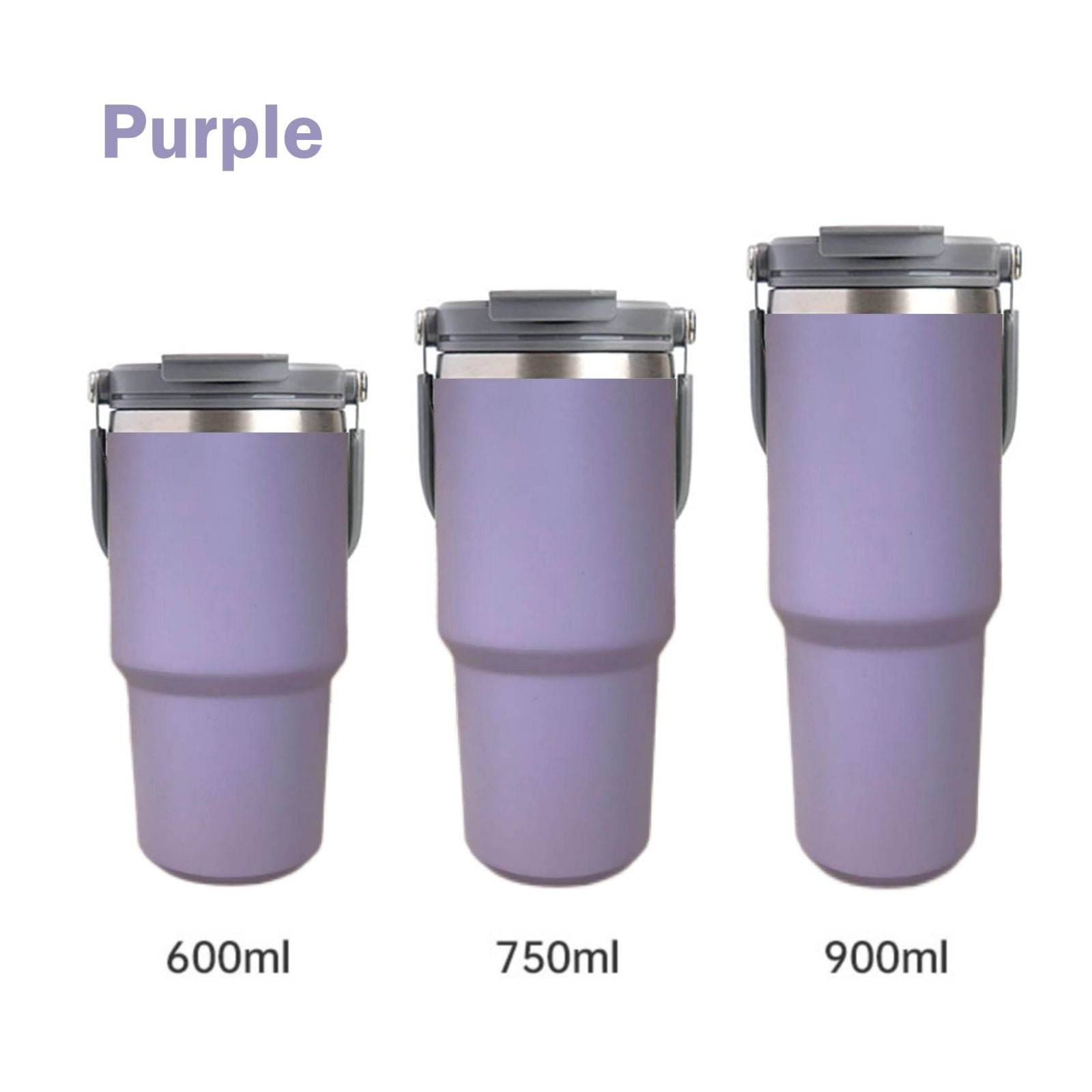 750ML Purple Stainless Steel Travel Mug with Leak-proof 2-in-1 Straw and Sip Lid, Vacuum Insulated Coffee Mug for Car, Office, Perfect Gifts, Keeps Liquids Hot or Cold