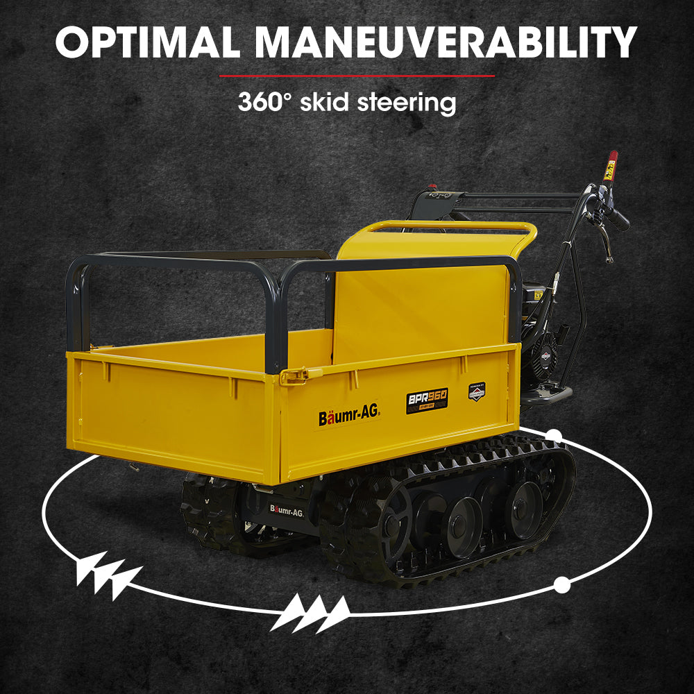 Baumr-AG Motorised Tracked Wheelbarrow Dumper, Briggs & Stratton CR950 Petrol Engine, 300kg Capacity