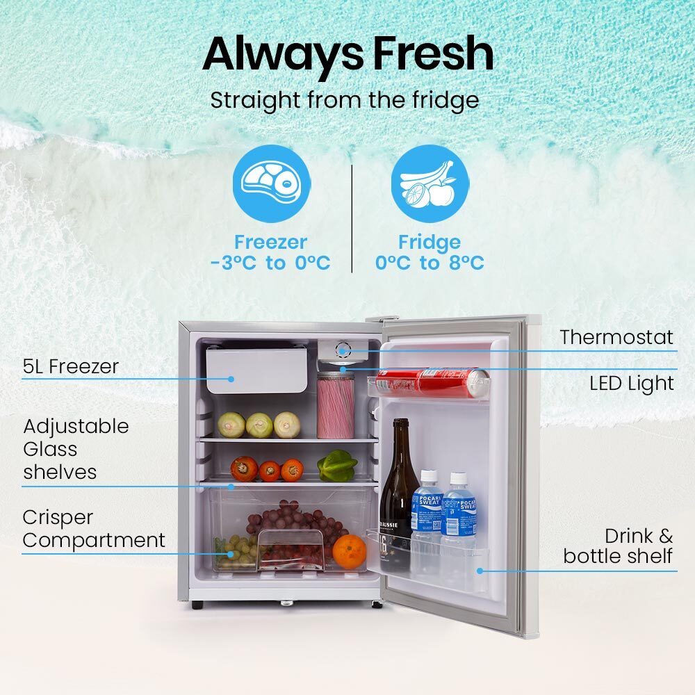 GECKO 70L Portable Fridge Freezer for Car Camping Caravans Fridges Refrigerator Cooler 12V/24V/240V
