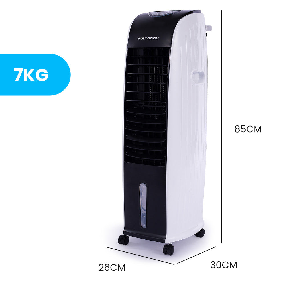 POLYCOOL 8L Portable Evaporative Air Cooler 24 Hour Timer 4 in 1 Cooling Fan