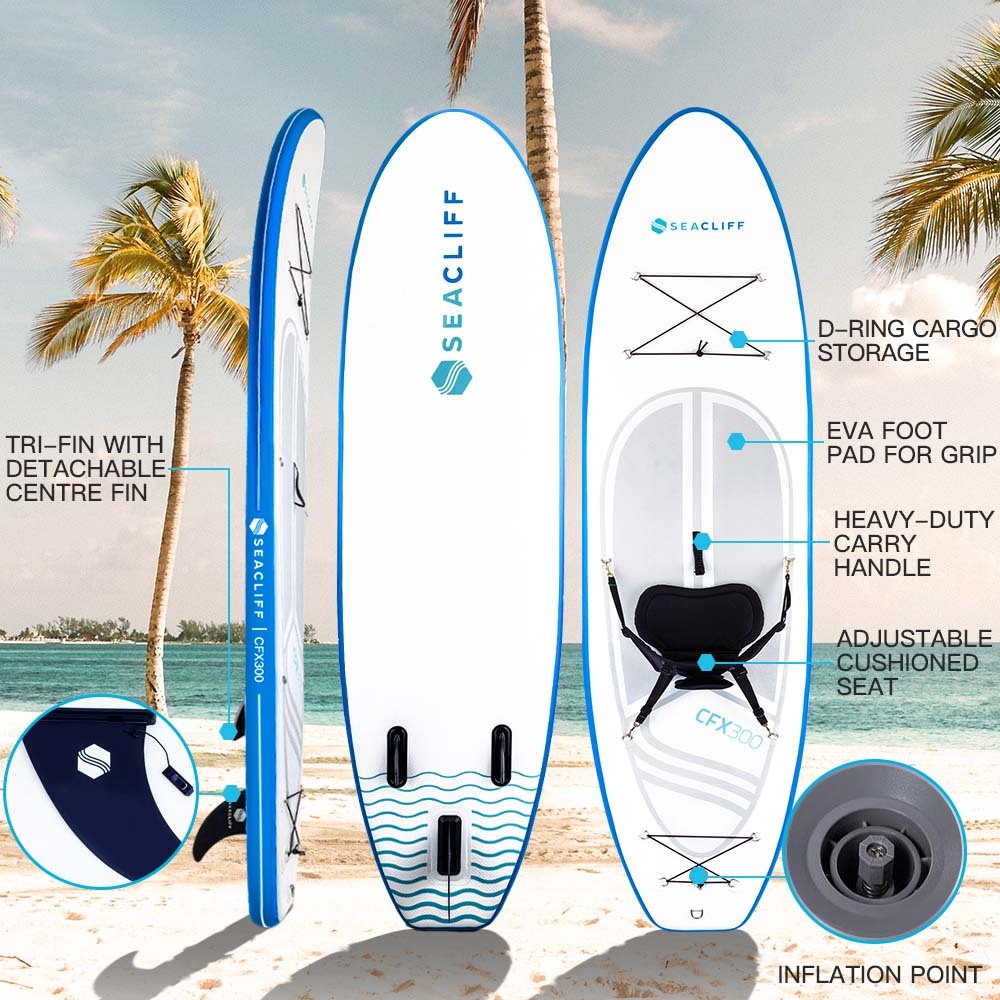 SEACLIFF Stand Up Paddle Board SUP Inflatable Paddleboard Kayak Surf Board