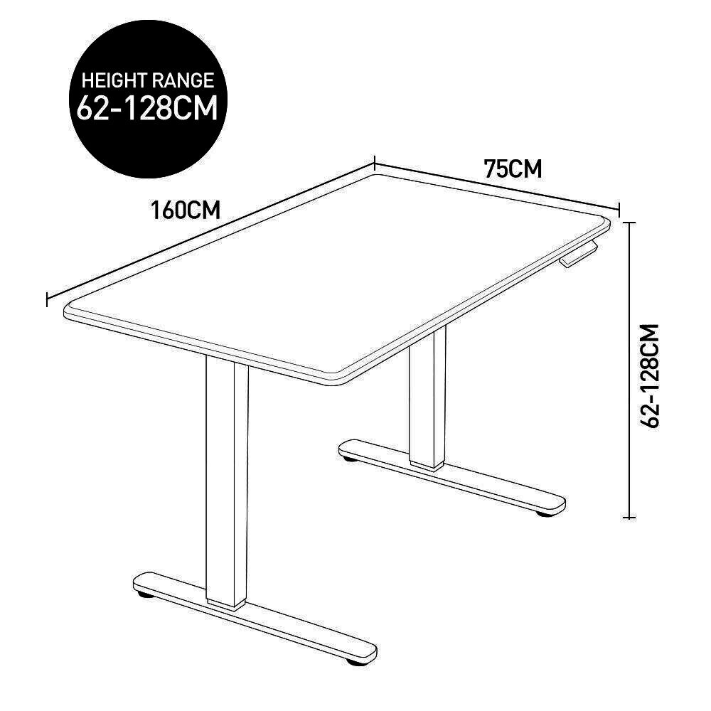 FORTIA Standing Desk Electric Dual Motor Adjustable Sit Stand 120KG Load, White Oak/Silver Frame