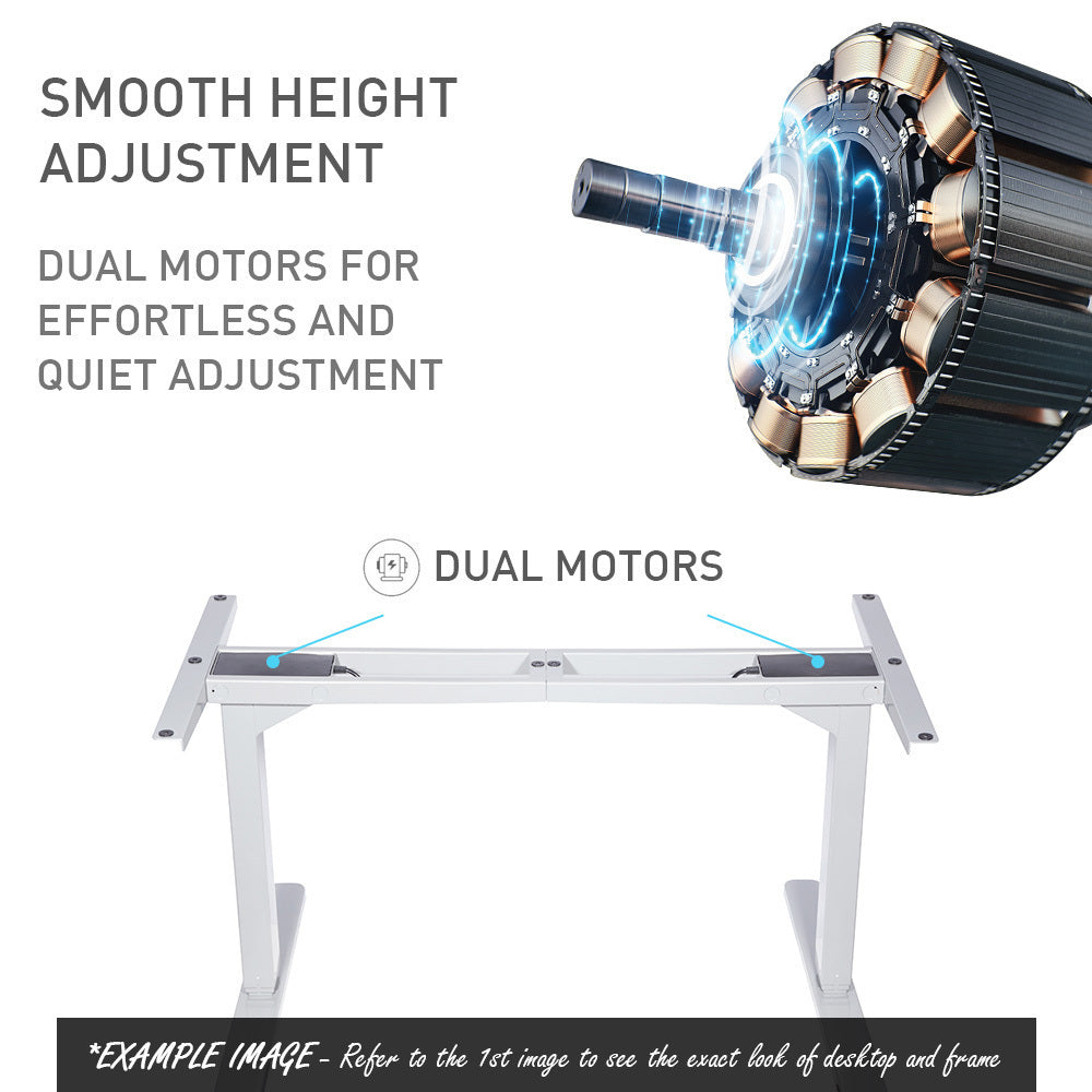 FORTIA Standing Desk Electric Dual Motor Adjustable Sit Stand 160x75cm, White Oak/White Frame