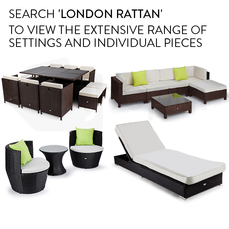 LONDON RATTAN 5pc Sofa Outdoor Furniture Brown Wicker Lounge Set Setting Pool