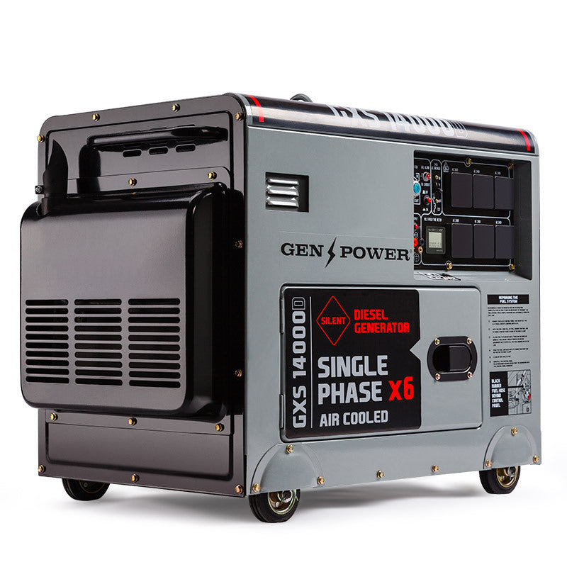 Portable Diesel Generator GenPower 8.4kW Peak Single Phase Key Start 13HP Engine Commercial