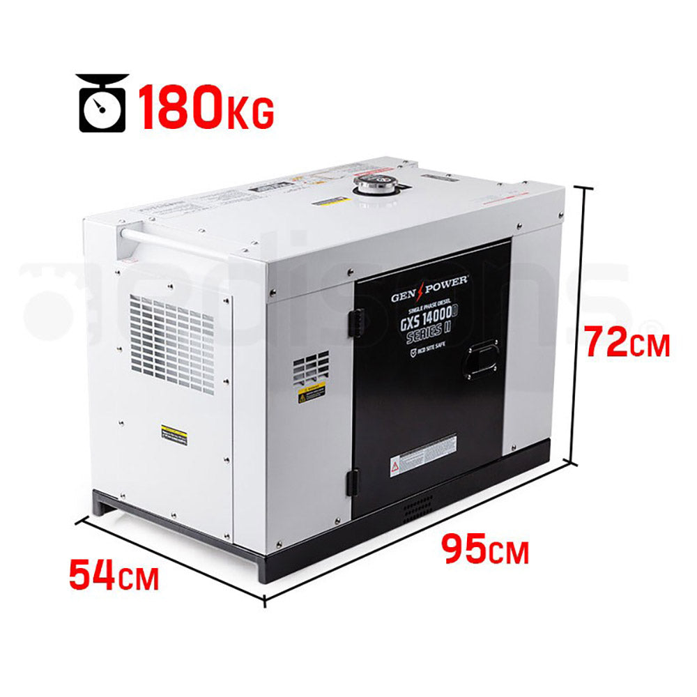 Portable Diesel Generator GenPower 8.4kW Peak Single Phase Key Start 460cc Engine Commercial