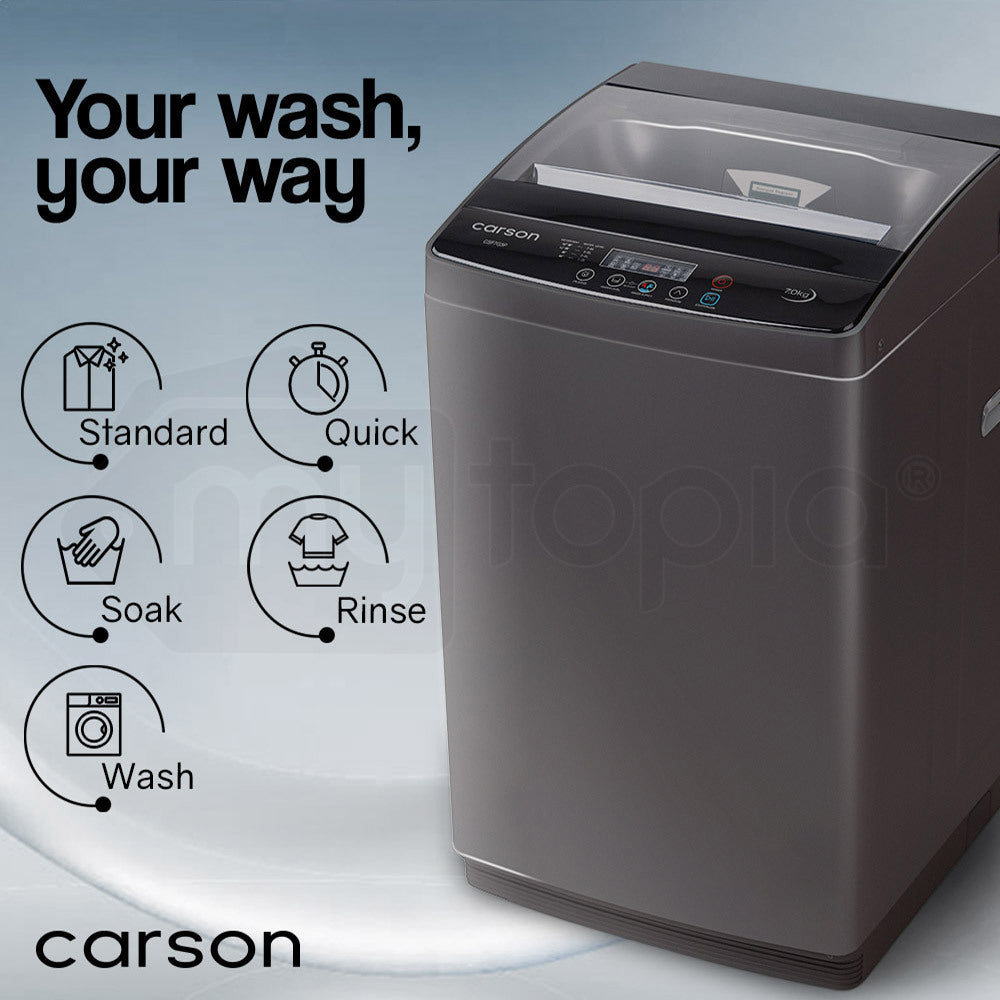 CARSON 7kg Automatic Top Load Washing Machine Home Dry Wash Automatic Washer