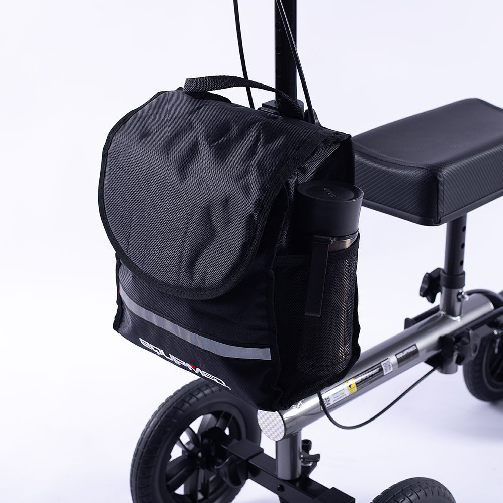 EQUIPMED Foldable Knee Walker Scooter, Bag, Dual Brakes, Titanium Style