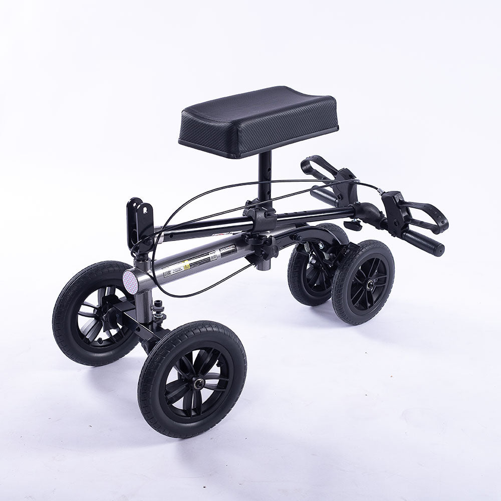 EQUIPMED Foldable Knee Walker Scooter, Bag, Dual Brakes, Titanium Style