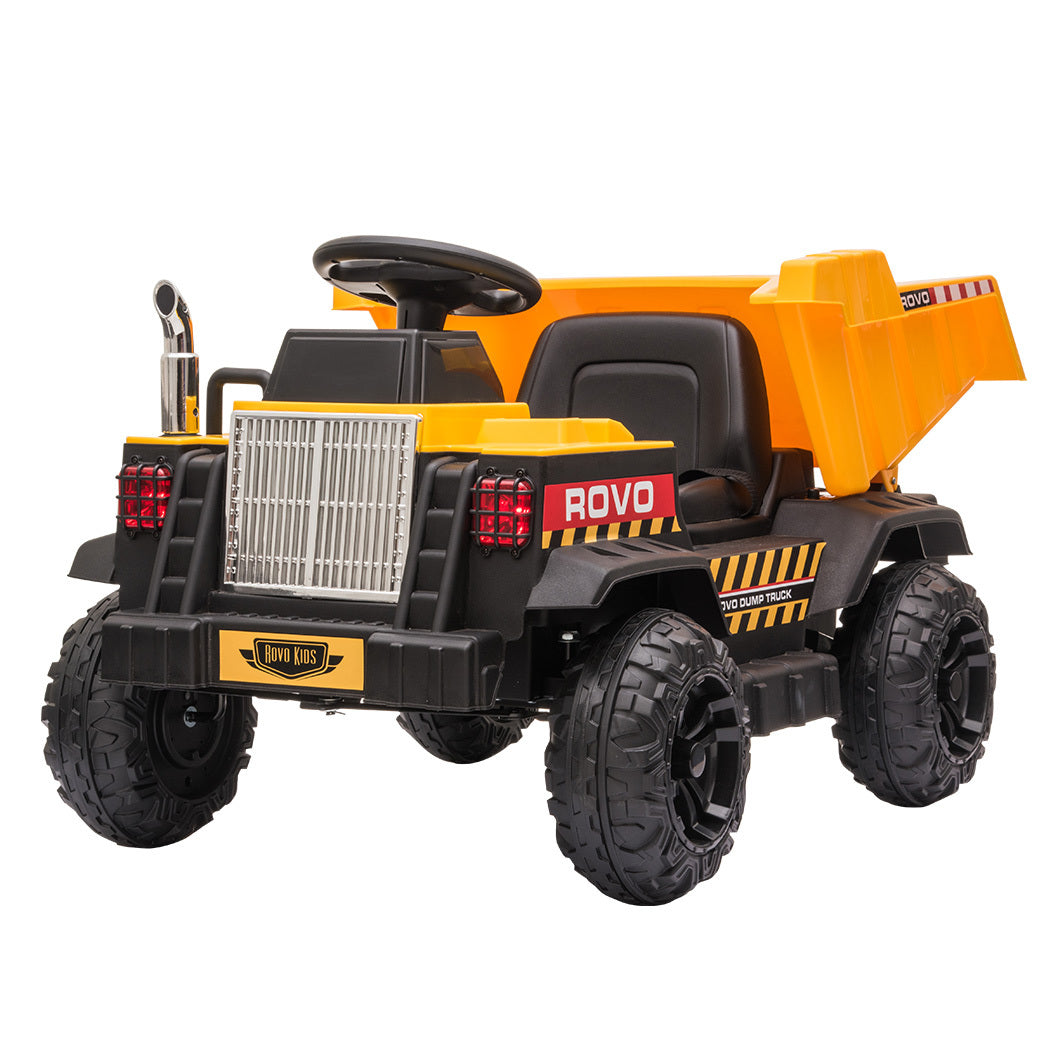 ROVO KIDS Electric Ride On Children's Toy Dump Truck with Bluetooth Music - Yellow