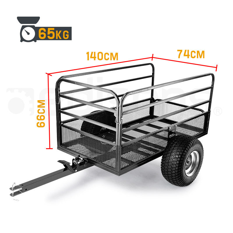 PLANTCRAFT Towed Steel Mesh Dump Cart Garden ATV Mower Trailer Tray 1250lbs