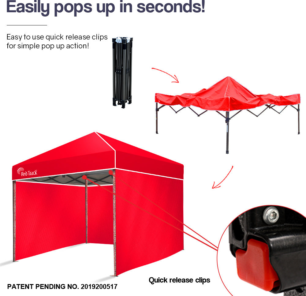 Red Track 3x3m Folding Gazebo Shade Outdoor Pop-Up Red Foldable Marquee