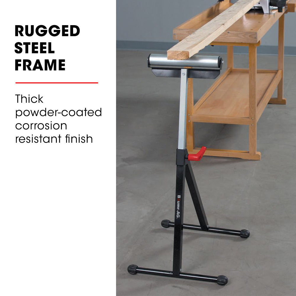 Baumr-AG Height Adjustable Roller Support Stand, 60kg Capacity, Folding