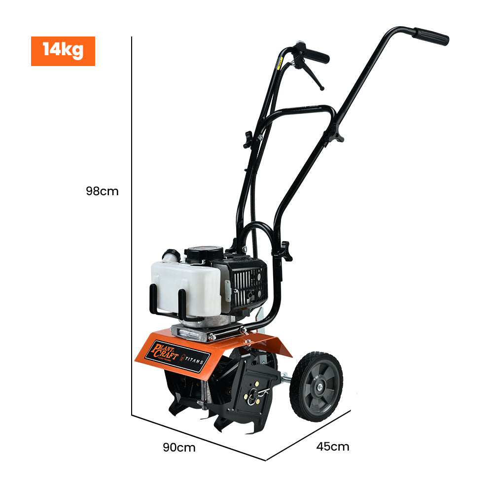 PLANTCRAFT Titan 5 10in. 43cc 2-Stroke Petrol Handheld Cultivator Tiller