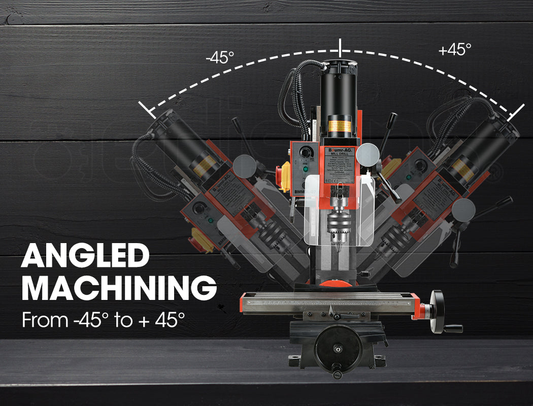 BAUMR-AG Mill Drill Press Tilting Milling Machine Drilling Benchtop