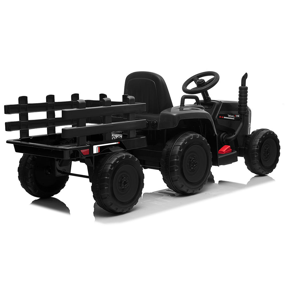 ROVO KIDS Electric Battery Operated Ride On Tractor Toy, Remote Control, Black
