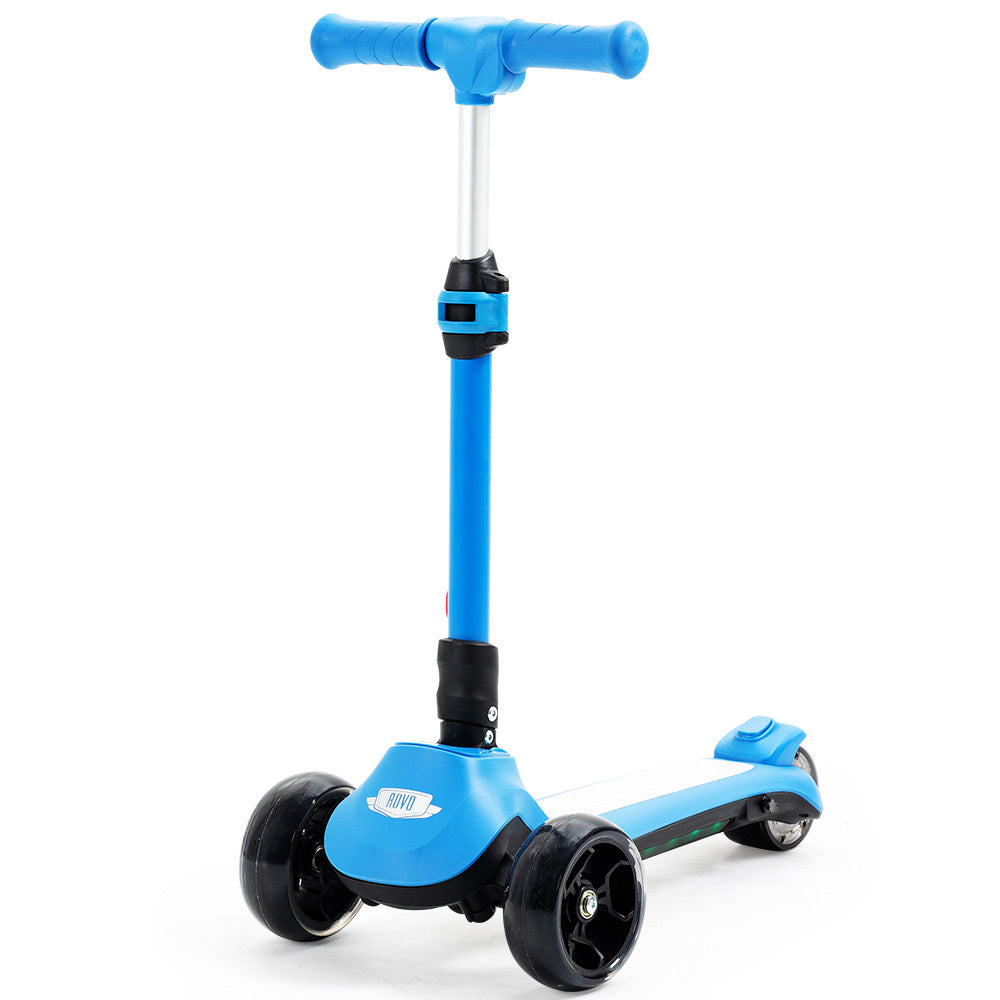 ROVO KIDS 3-Wheel Electric Scooter, Ages 3-8, Adjustable Height, Folding, Lithium Battery, Blue