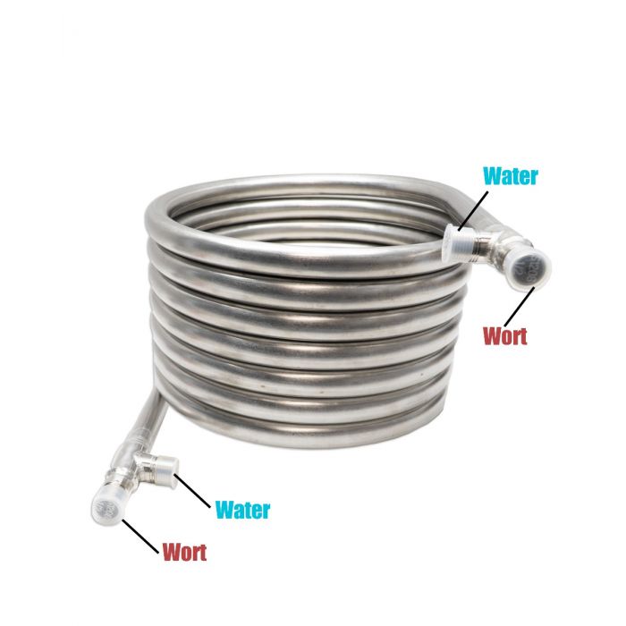 Counter Flow Chiller - Stainless Steel - 1/2 Inch BSP Threaded