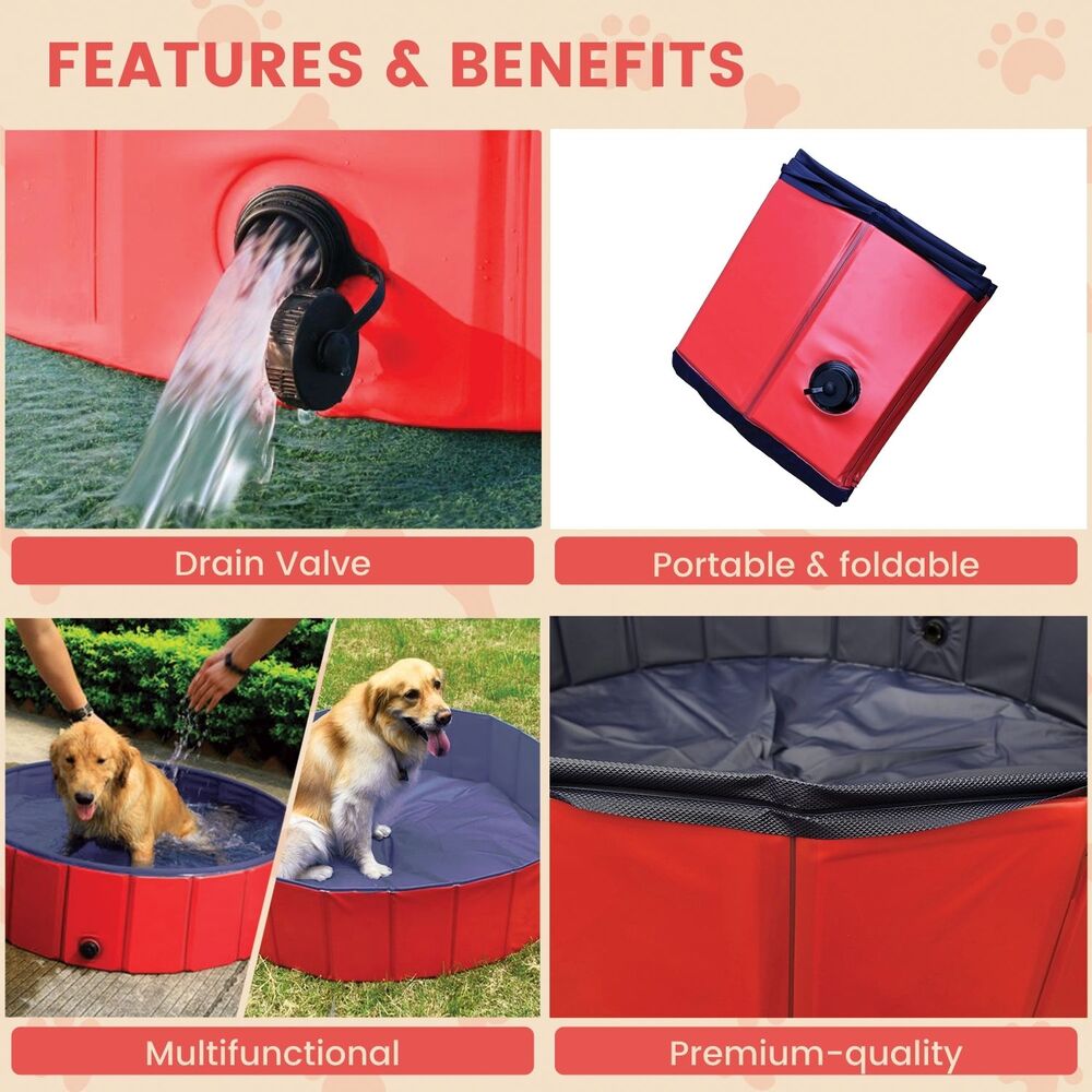 Floofi Pet Pool 120cm*30cm XL Red Circle FI-SB-109-HR