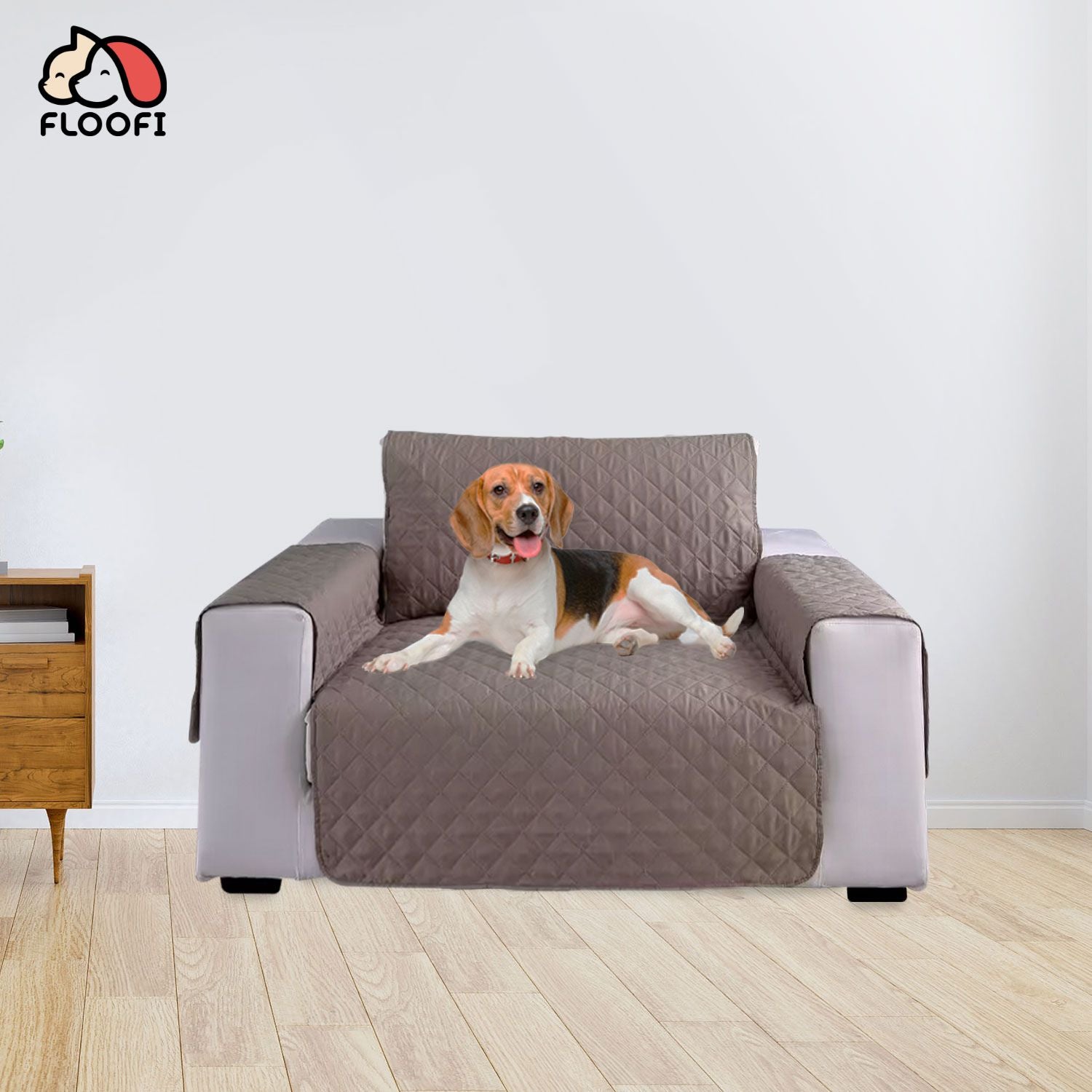 FLOOFI Pet Sofa Cover 1 Seat (Khaki) FI-PSC-100-SMT